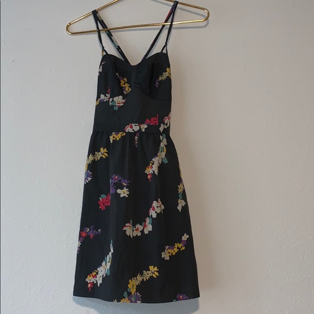 AE: Navy floral print dress